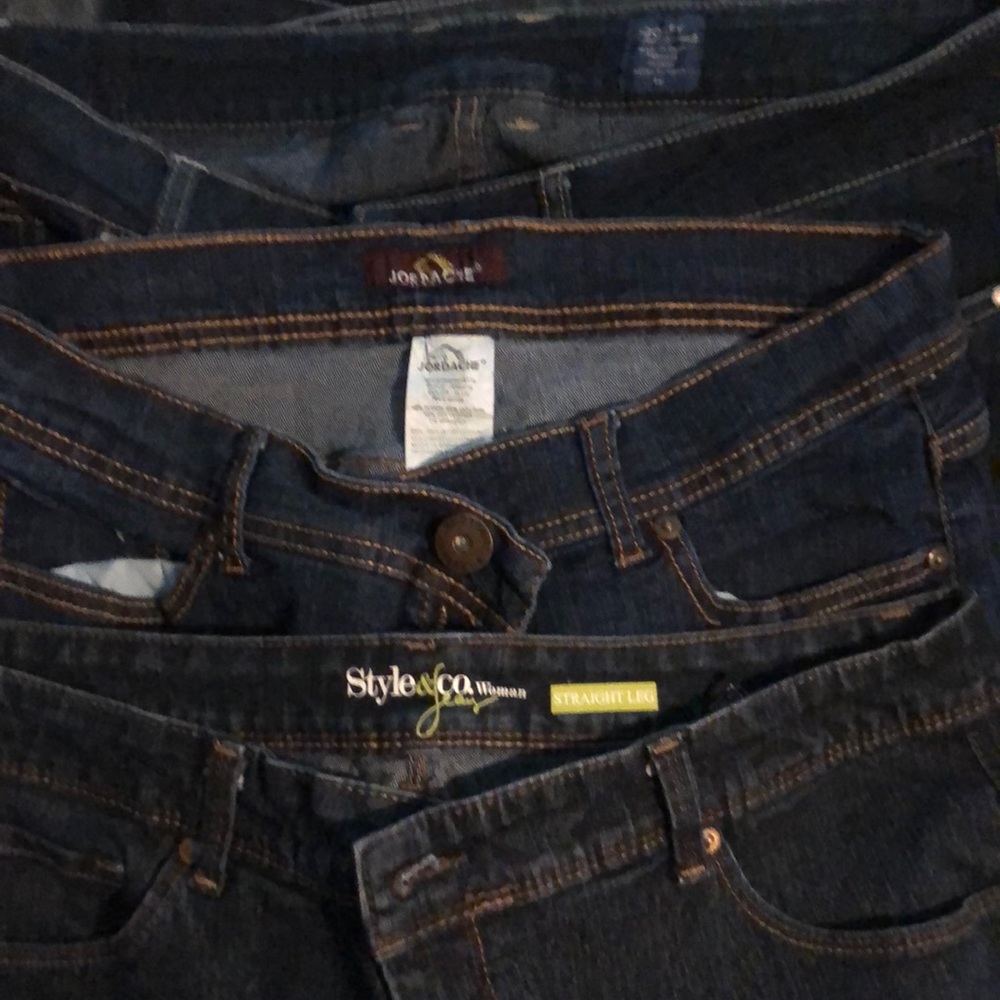 3 or size 16 jeans 30” inseams, 1 style & co. 1 jordache. 1 jockey